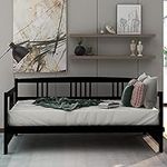 P PURLOVE Twin Wood Daybed with Rai