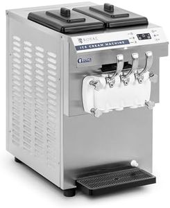 Royal Catering Softeismaschine 16 l/h 1350 W 14,2 L 2 Sorten + Mischung für Eiscreme und Sorbet LED-Anzeige Tropfschale Edelstahl Frozen Joghurt Maschine Gastro Eismaschine Softeisautomat