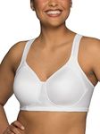 Vanity Fair Women's Medium Impact Sports Bras for Women, Breathable, Moisture Wicking, Padded Cups up to DDD, Wireless - White, 40B