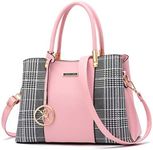 Women Purses and Handbags Top Handle Satchel Shoulder Bags Messenger Tote Bag for Ladies, E-light Pink, 11.81L * 8.27H * 5.12W inches