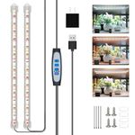 Kullsinss LED Grow Lights for Indoor Plants, 16 in Full Spectrum Plant Grow Light Strips with Upgrade Timer 6 12 16 Hrs, 5 Dimmable Levels, 3 Color Modes, 120 LEDs Grow Lamp for Seedlings Hydroponics