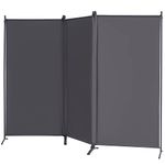 VEPRIMIN 3 Panel Room Divider, 6 Ft Tall Privacy Screens and Room Dividers, Wall Divider Panels Partition, Freestanding Folding Office Room Separator,102" W x 71" H Grey