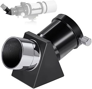 NEEWER 1.25in 45 Degree Prism Diagonal for Correct Image, 45° Refractive Optical Prism with 1.25" Eyepiece Adapter and Brass Rings for Astronomical Telescope, LT-T11