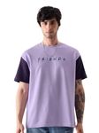 The Souled Store Official F.R.I.E.N.D.S: Doodle FusionTalent Men and Boys Regular Fit Half Sleeve Graphic Printed Cotton Purple Color T-Shirt