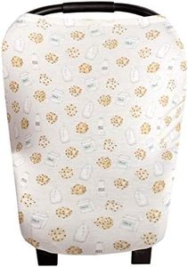 Copper Pearl Baby Car Seat Cover Canopy and Nursing Cover Multi-Use Stretchy 5 in 1 Gift Cookies & Milk "Chip", 4.8 Ounces