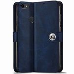 TheGiftKart Genuine Leather Finish Flip Back Cover Case for iPhone 7 | Inbuilt Pockets & Stand | Wallet Style | Designer Button Magnet Flip Cover Back Case for iPhone 7 (Blue)