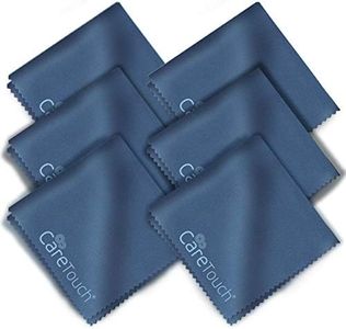 Care Touch Microfiber Cleaning Cloths, 6 Pack - Cleans Glasses, Lenses, Phones, Screens, Other Delicate Surfaces - Large Lint Free Microfiber Cloths - Eye Glass Clean Cloths - 6" x 7" (Navy Blue)