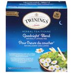 Twinings Goodnight Herbal Blend Individually Wrapped Tea Bags | Camomile, Spearmint & Lemongrass | Naturally Caffeine-Free, Relaxing Tea | 50 Count (Pack of 6) | Enjoy Hot or Iced