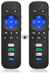 2Pcs Replacement Remote for All Roku TV, Compatible with TCL TV/forHisense TV/Onn/Sharp/Element/Philips/Insignia/Jvc/RCA Smart Roku TVs(Not for Stick and Box)