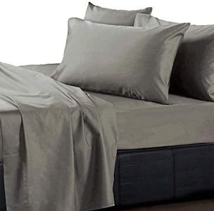 Essina Egyptian Cotton Queen Bed Sheet Set 4pc, Royale Collection 950 Thread Count, Deep Pocket Queen Fitted Sheet, Light Grey