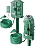 DEWENWILS Outdoor Power Stake Timer Waterproof, Yard Stake Timer Dusk to Dawn