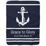 Boat Anchor Blanket, Personalized Anchor Blanket, Custom Boat Blanket, Coastal Gift, Boat Gift For Sailor, Nautical Gift for Him, For Her (Sherpa Fleece, 152 x 203 cm)