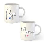 Days Anniversary Gift For Mom And Dad Coffee Mugs Set - 2 Papa And Mummy Quotes Printed White Ceramic Mug Cup Best Gift For Mother On Birthday/Mother'S (B0965Rwp3R) - 330 Ml