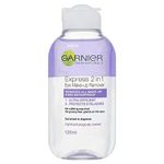 Garnier Skin Active 2 in1 Eye Make Up Remover, Suitable For Waterproof Makeup, Gentle On Eyes and Eyelashes, Use With Reusable Micellar Eco Pads, 125 ml