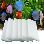 DESPACITO 6pcs Aquarium Filter Sponge Fish Tank Filters Sponge pad Reusable Mechanical and Biological white cotton Filtration Sponge Biochemical top Filter for Aquarium filter media sponge (38x12x2cm)