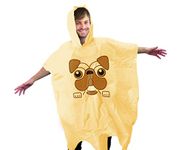 Gift Republic Pug Poncho. Cute Festival Waterproof Rain Cover.