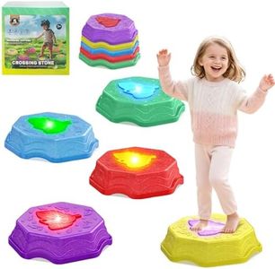 ABVSAB Stepping Stones for Kids with Light & Music, Indoor & Outdoor Toys for Toddlers Kids Ages 3+,Toddler Sensory Toy for Obstacle Course Coordination