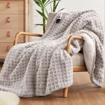 Codi Faux Fur Heated Throw Blanket, Grey Luxury Soft Heating Blankets with Fuzzy Sherpa Back, Electric Throws for Couch and Sofa as A Great Gift, 6 Heat Setting with 2H Auto Shut Off, 50"x60"