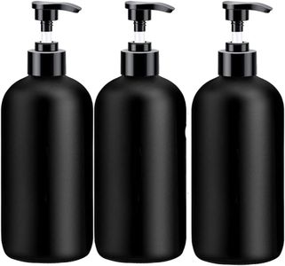 Prakash Empty Plastic Pump Bottles Dispenser 500ml Portable Clear BPA-Free Cylinder Shampoo Lotion Hand Pump Bottle Durable Refillable Containers for Massage Oil, Liquid Soap (Pack of 3) (Black)