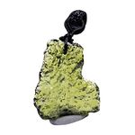 MAXBELL Moldavite Crystal Stone Necklace Irregular Meteorite Pendant with Lanyard 3-5g