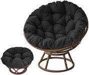 GOZYLA Double Oversized Papasan, Egg Chair Cushion, Double Papasan Chair Cushion Round Pillow, Papasan Padded Seat Cushion Rattan Swing Wicker Rattan Egg Chair Hammock Pad Mat(Black,60 * 60cm)