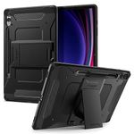 Spigen Tough Armor Pro Back Cover Case Compatible with Galaxy Tab S10 Plus / S9 Plus 12.4inch [S Pen Storage] [Kick Stand] - Black