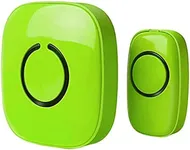 SadoTech Wireless Doorbells for Home, Apartments, Businesses, Classrooms, etc. - 1 Door Bell Ringer & 1 Plug-In Chime Receiver, Battery Operated, Easy-to-Use, Wireless Doorbell w/LED Flash, Green