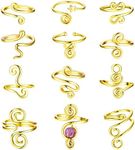 HAIAISO 12PCS Adjustable Toe Rings for Women Gold Silver Open African Toe Rings Summer Beach Foot Jewelry Set