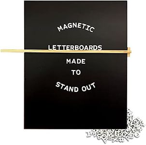JUT MADE Magnetic Letter Boards - Changeable Letterboard - Rich Wood Finish - Room/Office/Home Decor Signs (16x20 inch, Black)