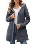 Oleda Zip Up Womens Hoodies Sherpa Fleece Winter Jacket Hoodie Long Sleeve Tunic Sweatshirt Hooded Coats with Pockets Dark Grey