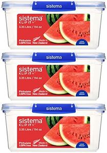Sistema KLIP IT PLUS Contenitori per alimenti | 3,35 L | Set di contenitori ermetici | Guarnizione ermetica | Pratiche clip di chiusura | Privi di BPA | 3 pezzi