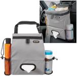 High Road Car Back Seat Trash Bag with Tissue Holder and Cup Holder Pockets - Holds Full Size Tissue Box - 2 Gal Covered Car Trash Can