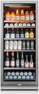 Ca'Lefort 24 Inch Beverage Refrigerator, 238 Cans Tall Beverage Fridge with Glass Door, 34-54°F Drink Fridge with 3 LED for Bar/Kitchen/Office, Freestanding or Built-In Beer Cooler for Beer/Soda/Wine