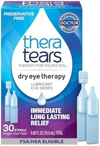 TheraTears Dry Eye Therapy Lubricating Eye Drops for Dry Eyes, Preservative Free eye drops, 30 Single-Use Vials