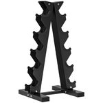 SPORTNOW 5-Tier Dumbbell Rack, Dumbbell Storage Stand Holder, Steel Weight Tree for Home Gym