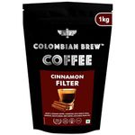 Colombian Brew, Cinnamon Filter Coffee, Arabica Roast & Ground, 1kg