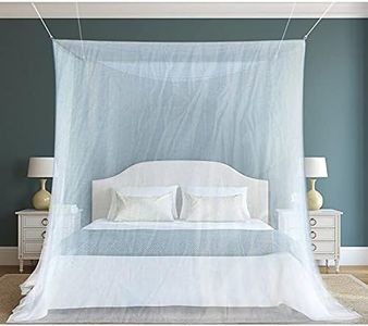#1 La Meilleure Moustiquaire - Grande Moustiquaire Baldaquin Pour Lit Double - Un Répulsif Pour Les Insectes - Bonus Gratuits : 1 Bracelets Insectifuges, Un Kit De Suspension Complet Et Sac De Transport