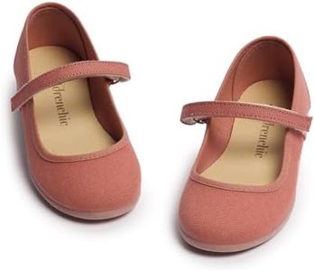 Childrenchic Mary Jane Shoes for Girls – Classic & Comfortable Canvas Dress Shoes for Toddlers & Kids – Perfect Flats for School, Play, and Special Occasions (Canvas, Rosewood, 7 Toddler)