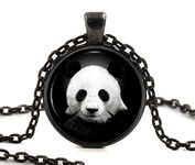 Panda Bear Necklace Jewellery, Black and White Animal Pendant, Wildlife Gifts for Women