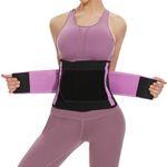 SIHOHAN Waist Trainer Belt Sweat Waist Cincher Trimmer Waist Trainer Women Body Shaper Sports Slimming Band with Dual Adjustable Belly for Fitness Workout(Purple,S)