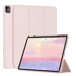 Fansong Case for iPad Pro 13 inch 2024, Cover for iPad Pro 13 (M4) with Auto Sleep/Wake Pencil Holder Trifold Stand TPU Smart Cover Slim Supports Charging Apple Pencil for A2926 A3007(Pink)