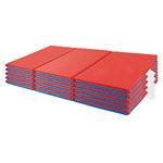 ECR4Kids 3-Section Folding Rest Mat, 48 x 24 x 1-Inch, Blue/Red, 5-Pack