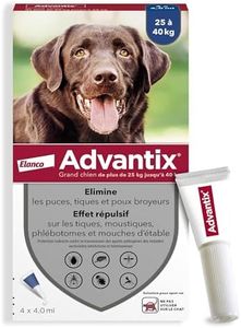 Advantix Grand Chien entre 25 et 40 kg – Pipettes pour chien contre 6 parasites – Traitement et protection pour votre chien pendant 4 semaines – 4 x 4,0 ml