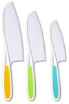 SHOPARIO Toddler Knife Set,with Firm Grip & Serrated Edges & Safe,Colorful Nylon Toddler Cooking Knives,Kids Knife for Cutting Fruits,Veggies,Salad,Cake,Lettuce (Set of 3 Pcs,Multicolor)