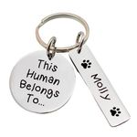 This Human Belongs To Keyring Cat Dog Mum Gift