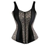 jutrisujo Women's Bustiers & Corsets Grey Corset Top Plus Size Princess Overbust Bustier Sexy Lace up Boned Jacquard 7XL