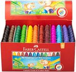 Faber-Castell Coloured Kindergarten Wax Crayons, Assorted – Pack of 96 (12 Colours), (21-120044)