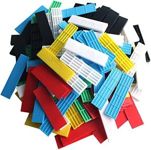 Lokatall 120pcs Assorted Window Glazing Glass Flat Plastic Packers, Window Door Flooring Glazing Frame Packer Shims Spacers, Several Sizes 1-6mm, 6 Colors