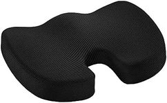 BloodyRippa Coccyx Orthopedic Memory Foam Seat Cushion with Breathable Cover, Contoured Ergonomic Design, Tailbone, Sciatica, Lower Back Pain Relief, Ideal for Car, Wheelchair, Computer and Desk Chairs, Black