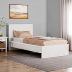 Wakefit Bed | Single (78 X 36) Engineered Wood Bed Without Storage, 3 Year Warranty | - Centaur - Frosty White